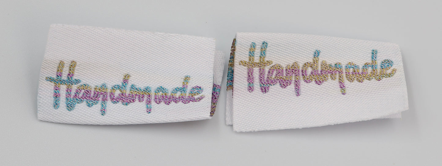 Woven 'Handmade' Label - White (3 Pack)