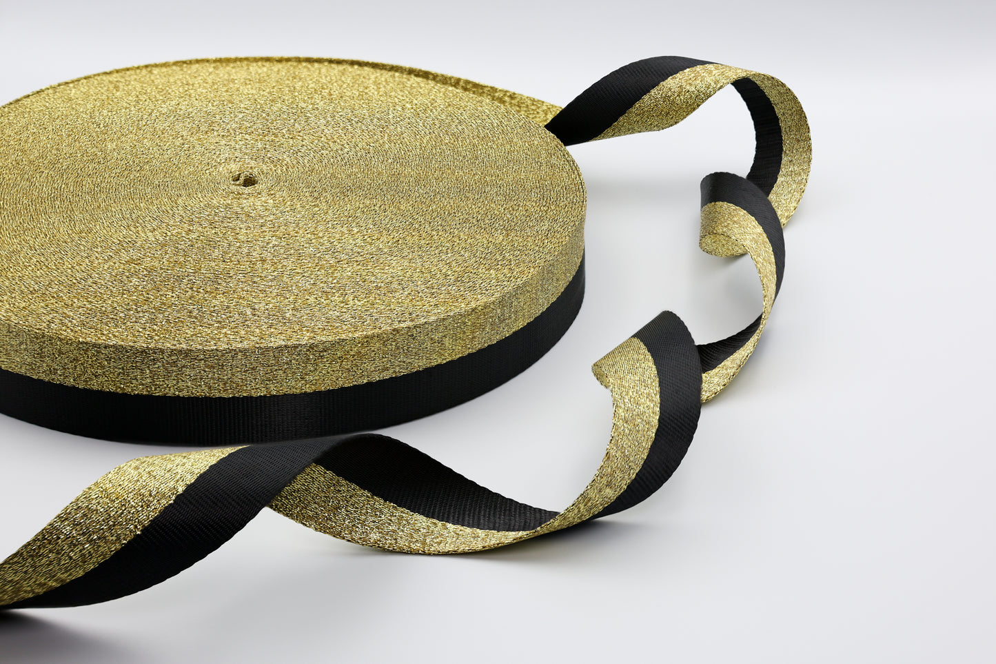 1.5" Webbing - Gold and Black