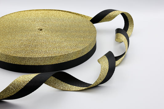 1.5" Webbing - Gold and Black