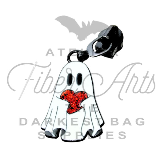 Ghost Heart #5 Zipper Pulls (Set of 2) | Atelier Fiber Arts