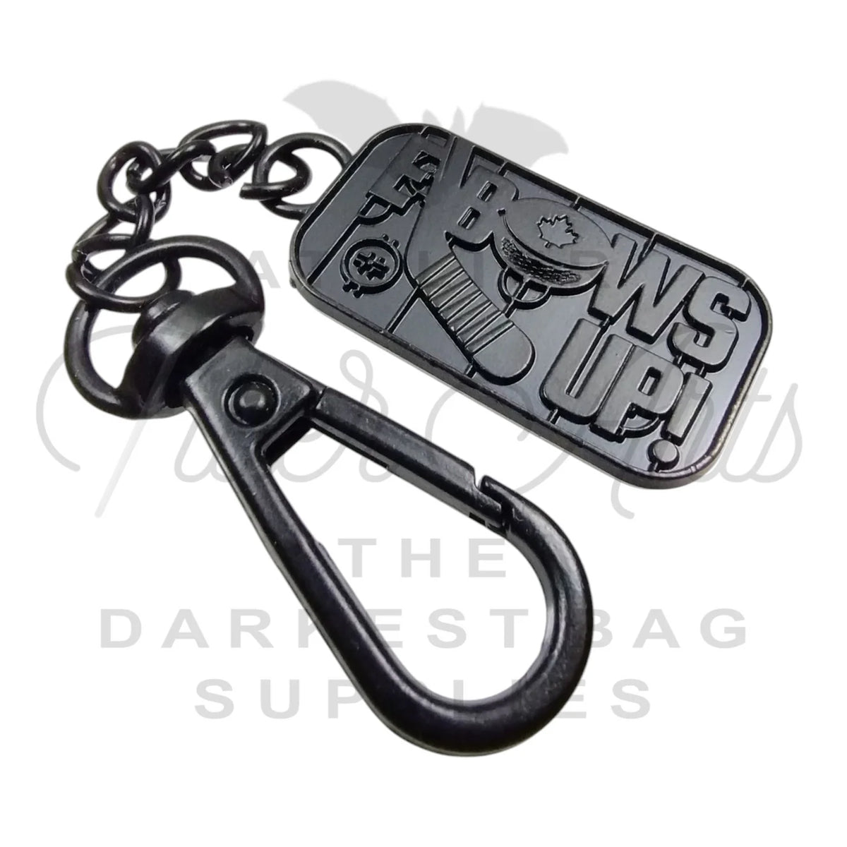Hockey Rink Keychain / Bag Charm in Matte Black | Atelier Fiber Arts