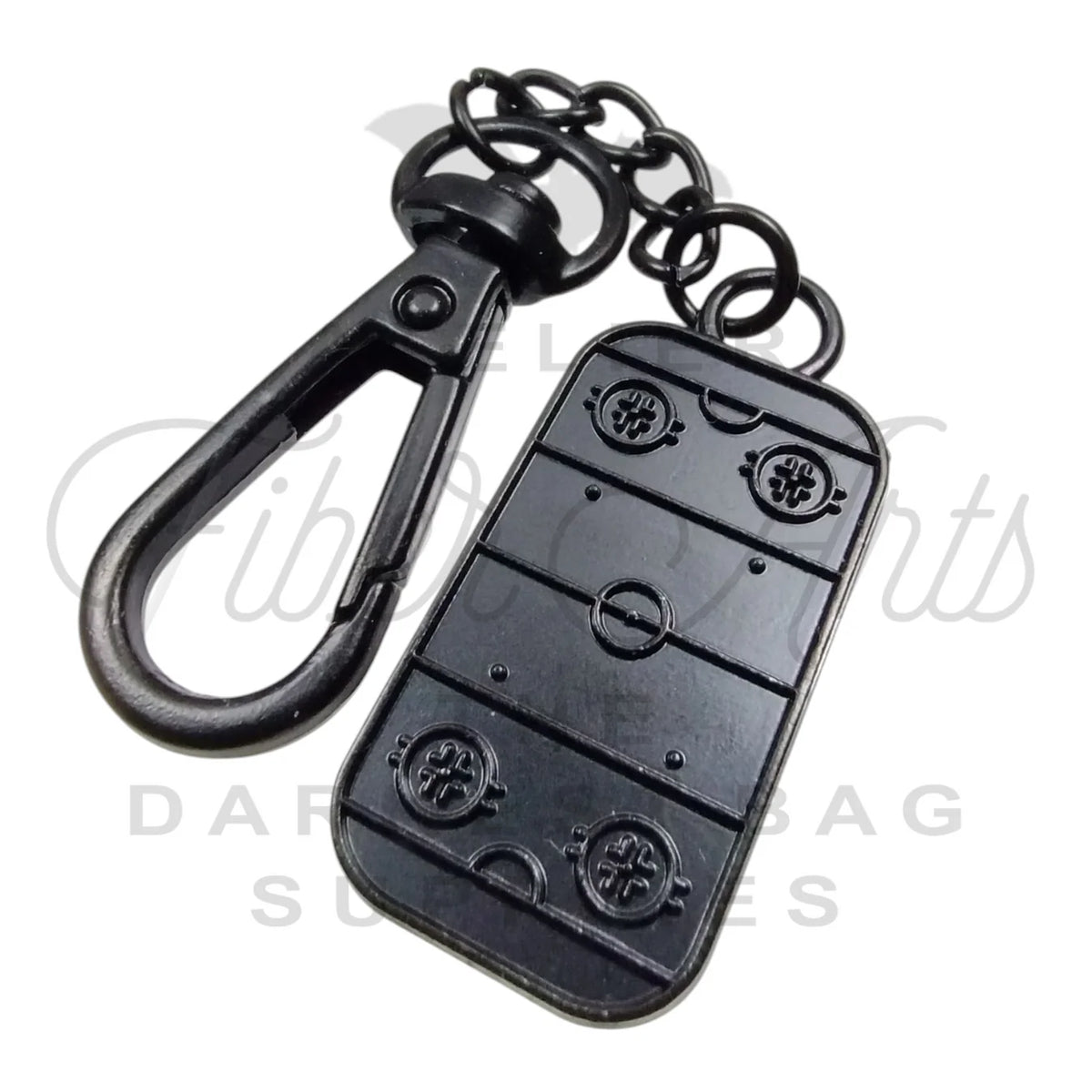 Hockey Rink Keychain / Bag Charm in Matte Black | Atelier Fiber Arts