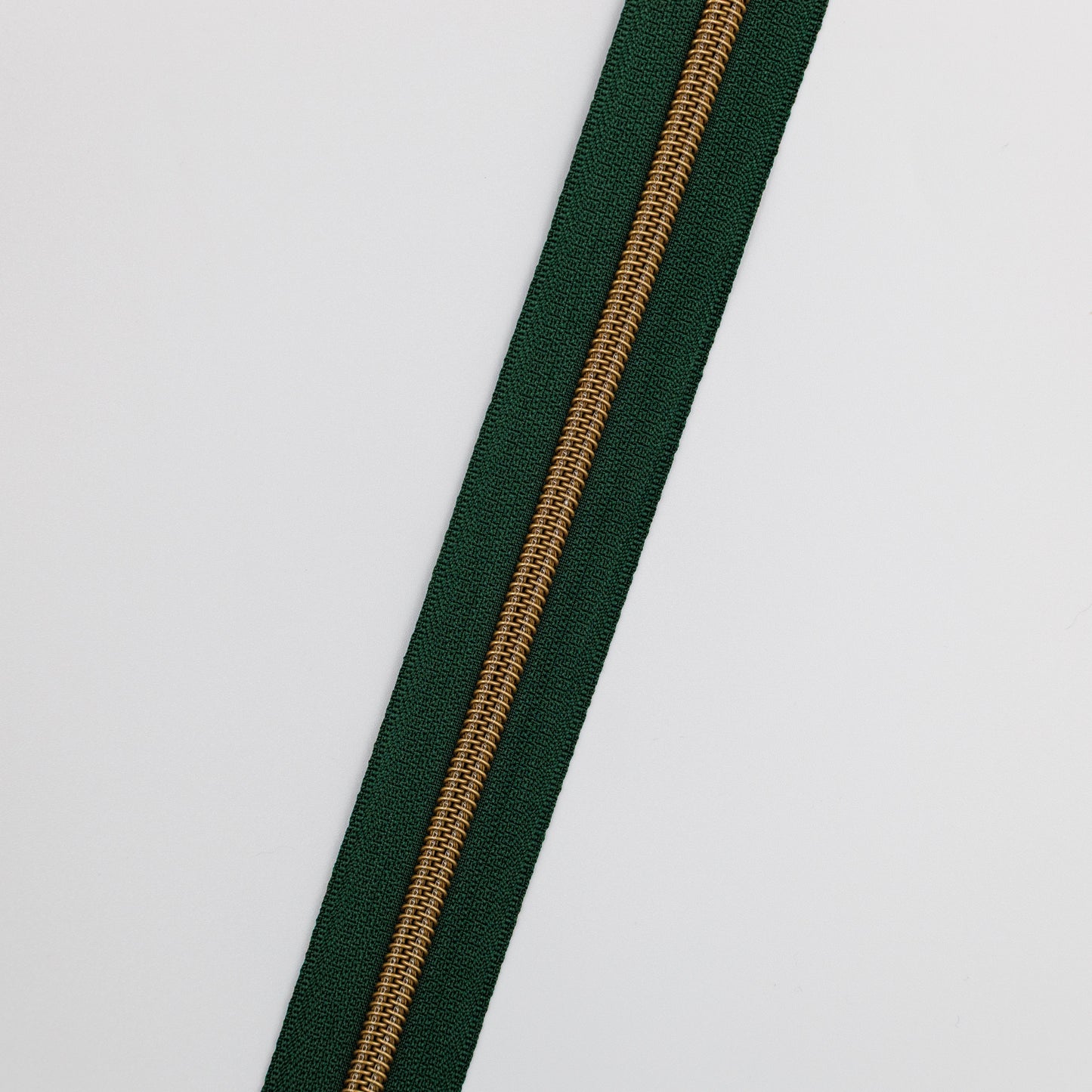 Zipper Tape - Forrest Green/Antique Brass