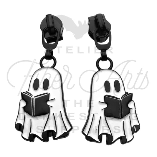 Reading Ghost #5 Zipper Pulls (Set of 2) | Atelier Fiber Arts