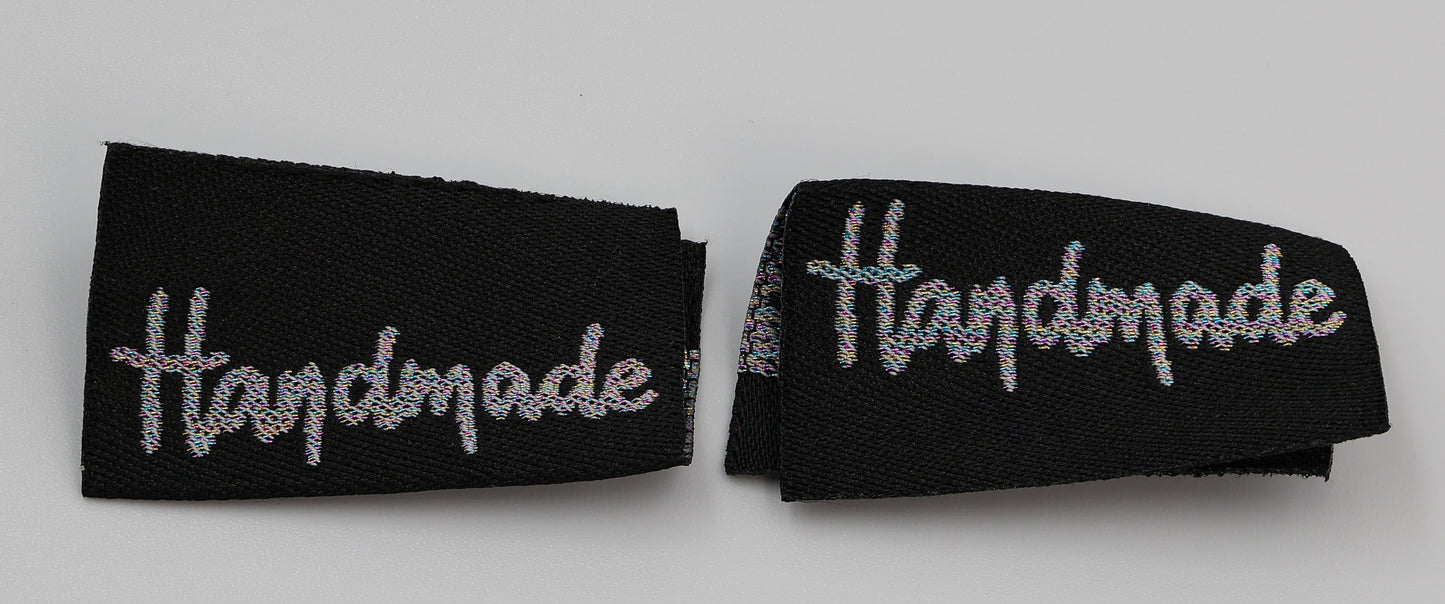 Woven 'Handmade' Label - Black (3 Pack)